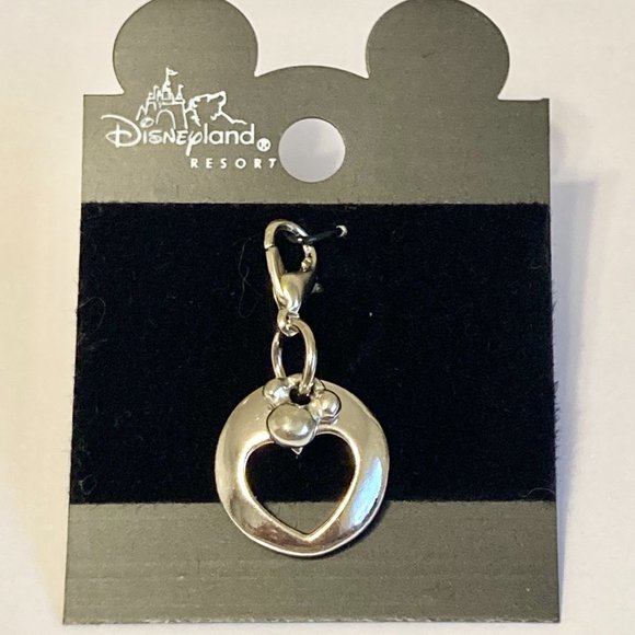 Vintage Mickey Mouse Heart Charm Bracelet Zipper Pull Backpack Purse Silver Tone - Picture 6 of 9